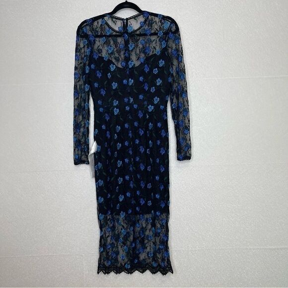 Dress The Population Sophia Floral Embroidered Lace Dress S - Picture 3 of 5